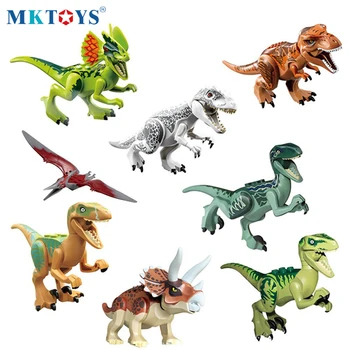 MKTOYS Jurassic Pasaules Dinozauru Parks, Celtniecības Bloki, Ķieģeļi Diplodocus Velociraptor T-Rex Triceratops Indominus Tyrannosaurus Rex