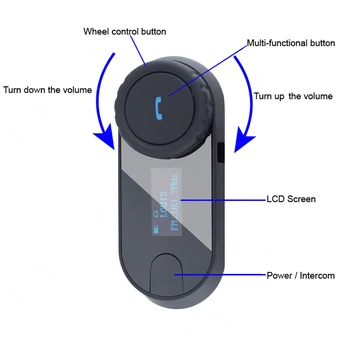 Freedconn TCOM-SC Ķivere Interphone Bluetooth Motociklu Austiņas Domofons ar LCD Ekrānu +FM Radio Ķivere Intercom