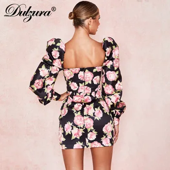 Dulzura 2019 rudens ziemas sievietes pakete hip mini kleita bodycon elegants ar garām piedurknēm spraugas backless puses festivāls drēbes roze