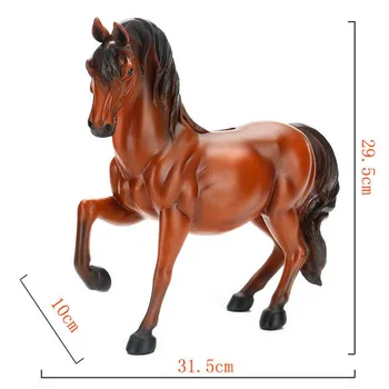 Jaunu sveķu zirgu statuja cūciņa banka retro simulācijas zirgu statuja, rotaslietas, amatniecības naudas kaste drošai mājas dekorēšanas piederumi dāvanas