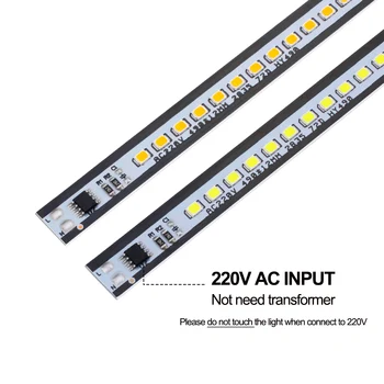 20PCS x 49cm LED Bar Light 2835 SMD 72LEDs 220V Alumīnija sakausējuma PCB LED Strip Par DIY apgaismojuma projekts nav nepieciešams, vadītāja