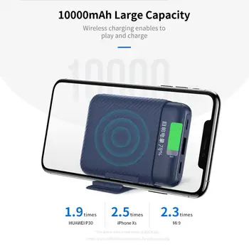 ROCK 10000mAh Qi Bezvadu Lādētāju Strāvas Banka Rakstāmgalda tālrunis stāvēt Ārējais Akumulators Powerbank Par iPhone11 SE X Samsung Xiaomi 10