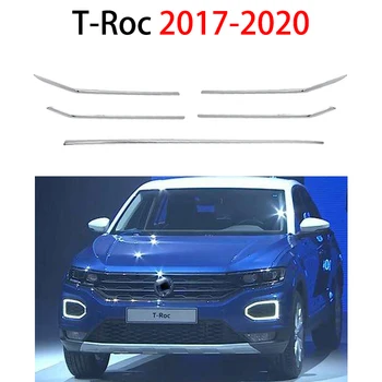Par Volkswagen T Roc 17-20 5GAB Hromētas plastmasas Priekšējo Tuvo Grila Reste Liešanas Apdares apdares VW T-Roc 2017 2018 2019 2020