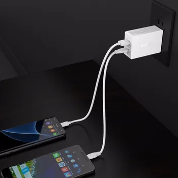 AUKEY ES, Sienas Lādētāju, USB Type C Ātri Uzlādēt 3.0 Portable Ātri USB Travel Lādētāju Rozetē Bezmaksas C LĪDZ K Kabeļa mobilo planšetdatoru