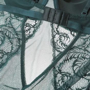 Euramerican sexy ziedu mežģīnes kopumā sievietes dobi no apakšveļas komplekti meitenēm, dziļi v kakla sleepwear 2018 jaunu bra komplekts drēbes