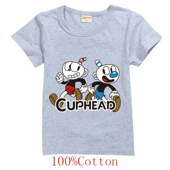 Bērniem Drēbes Meitenēm No 8 Līdz 12 Zēni Cuphead T Krekls Liels Tee Krekls Ar Īsām Piedurknēm Gadījuma Jautri Kokvilnas Grafiskais T Zēns Vasaras Drēbes