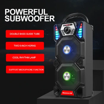 Newmine A1 Portatīvo DJ Player Bluetooth Bezvadu Āra lieljaudas Puse, LED Gaismas, Audio-Subwoofer, Datoru Skaļruņu Atbalsts