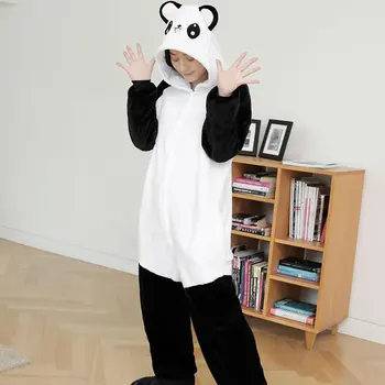 Zēns Meitene Pidžamā Bērnu Unisex pijamas Big Eye Panda Mazulis Karikatūra Dzīvnieku Cosplay Pyjama Onesie Sleepwear pelēkā vārna