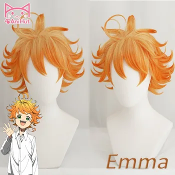 【Anihut] aicina Emma Cosplay Parūka Anime Yakusoku nav Neverland Sieviešu Apelsīnu Cosplay Parūka 63194 Solīto Neverland Emma Cosplay