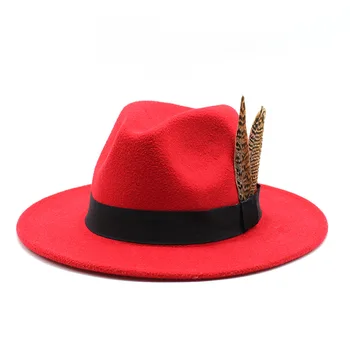 OZyc Ziemas Fedoras Cepure Vīriešiem Uzskatīja, Klasiskās Džeza Floppy Cepures Sieviešu Ikdienas Fedora Panama Klp Balto Pusi 59-61CM