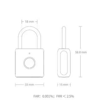 Xiaomi Mi pirkstu Nospiedumu piekaramo atslēgu Kitty USB Ūdensizturīgs Pārnēsājamo Elektronisko Mājas Anti-theft Bagāžas Gadījumā, ja Drošības Atslēga
