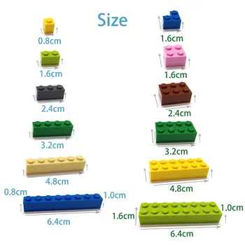 160pcs DIY Celtniecības Bloki Plānas Skaitļi Ķieģeļi 1+2 Punkti Izglītības Creative Izmērs ir Saderīgs Ar lego Plastmasas Rotaļlietas Bērniem