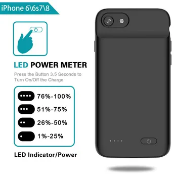 Extpower Akumulatora Lādētājs Ārējās Atpakaļ Pack Case For iphone 6s 6 7 8 Akumulatora enerģiju bankas Lietā Par iphone 6s 6 7 8 Plus Lādēšanas