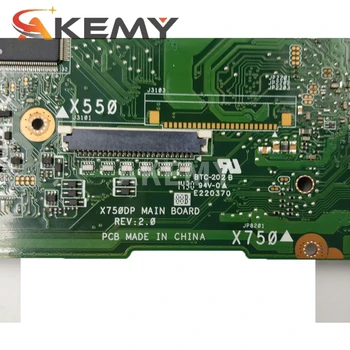 X550DP Mainboard REV2.0 ASUS X550DP X750DP X550 X550D K550DP Klēpjdators Mātesplatē LVDS/40PIN HD8670M/2GB