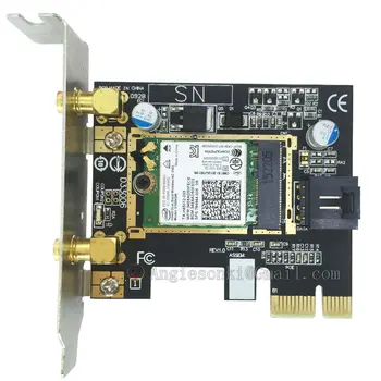 M. 2/NGFF Bezvadu Karti Uz PCI-e 1X Darbvirsmas WIFI WLAN KARTES Turētājs Intel 8260ac 7265ac 7260NGW 3160NGW Broadcom BCM4352Z