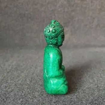Kolekcija archaize handwork green jade Sakyamuni statuja