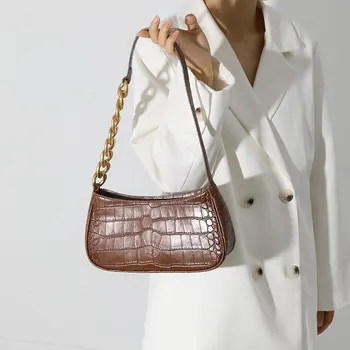 Ir 2021. jaunu Rokassomu un naudas maku Tīru krāsu ķēdes modes sieviešu plecu messenger bag sievietes Augstas kvalitātes Akmens modelis baltmaizi soma