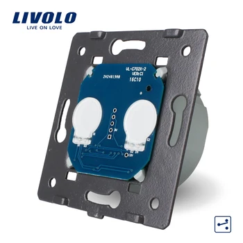 Livolo ES Standarta Bāzes Touch Switch, AC 220~250V,2 Banda 2 Veidu Kontroles Slēdzis Bez Stikla Panelis, VL-C702S