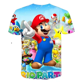 Forša Karikatūra Super Mario, Sonic 3D Dizains, T-kreklu Bērniem Vasaras T Krekls Jauniešu Zēnu Meitene Tshirt Gadījuma Top Tee Apģērbi