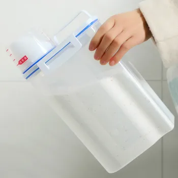 Sadzīves veļas mazgāšanas pulveris uzglabāšanas kaste Portatīvo lielu plastmasas ar mērīšanas kauss rīsu uzglabāšanas pudele veļas pulveris lodziņā mx3211054