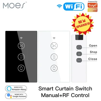 MUMS WiFi RF433 Smart Touch Rullo Žalūzijas, Aizkaru Mehānisko Slēdzi Tuya Smart Dzīves App Tālvadības pults Darbojas ar Alexa, Google Home