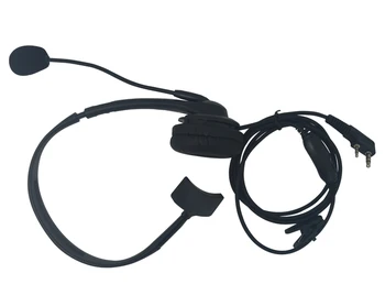 Par Baofeng walkie talkie piederumi galvas austiņas ar pirkstu RĀCIJAS mikrofons 2 pin actical austiņas UV-5R UV-82 UV-9R