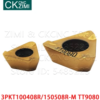 3PKT100408R-M TT9080 3PKT150508R-M TT9080 Karbīda Slīpēšanas ievieto CNC virpu, instrumenti 3PKT 100408 Frēzēšanas metāla virpas instrumentu tērauda