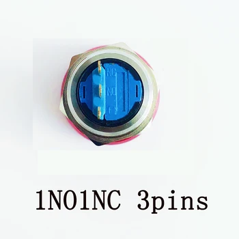 19mm, Metāla, alumīnija Avārijas stop slēdzi nospiedis Pogu Slēdža fiksēšanas 1NO 1NC Automašīnu nospiediet pogu pin termināls metāla spiedpogu