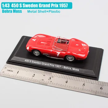 Bērnu 1:43 Mēroga 450S Zviedrijas Grand Prix 1957 nr.7 Behra Sūnu sporta sacīkšu konvertējamās lējumiem miniatūras auto auto modelis rotaļlietas zēniem