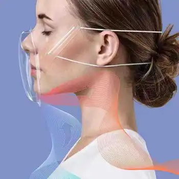 HD Skaidrs Anti-Miglas Sejas Masku Atkārtoti Elpojošs Pārredzamu PC Izturīgs Muti Vairogs PET Plastmasas Mutes Maskas Anti-spļaudīties