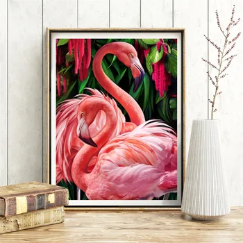 5d Dimanta Painteing Flamingo Pilnu Kvadrātveida Urbt 5D Dimanta Izšuvumi Dzīvnieku Rhinestone Attēlu Mozaīkas Mākslas, Mājas Dekoru