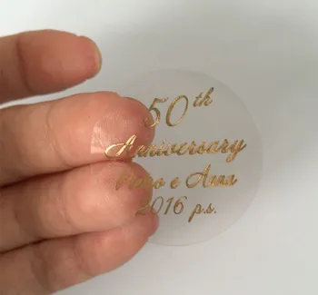 3 cm Jubileju Personalizētu pasūtījuma uzlīmes sudraba 25. zelta 50. laulības pusi, paldies dāvanas suvenīru faovor plombas uzlīme