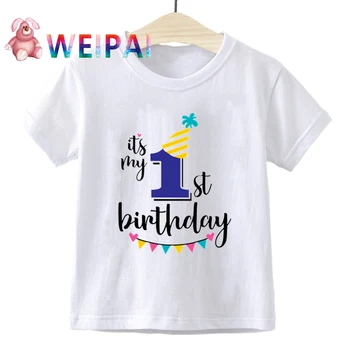 2019 laimes Dzimšanas dienā, Bērnu T-krekls Zēniem Meitenēm ar Īsām Piedurknēm Toddler Bērniem Puses Apģērbu 1 2 3 4 5 6 7 8 Gadus Vecs Bērns
