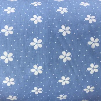 Kokvilnas sarža audums karikatūra DINOZAURU zilā maziem ziediem, auduma DIY crib gultas, spilveni apģērbi quilting handwork dekori