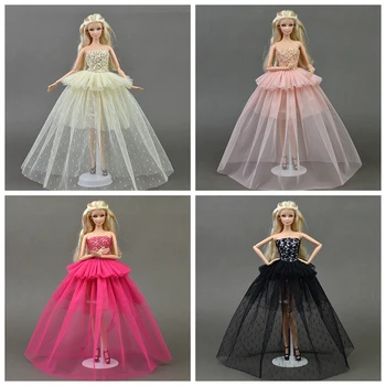 Leļļu Apģērbs Par Barbie Princess Kāzu Kleitu Noble Puse Kleita Barbie Lelle Modes Dizaina Apģērbs Labākā Dāvana Meitene' Lelle