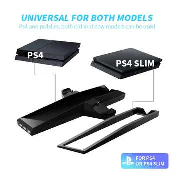 Par PS4/PS4 Slim Vertikālais Statīvs ar Dzesēšanas Ventilatoru Dual Kontrolieris Lādētāja Uzlādes Staciju SONY Playstation 4 Vēsāks