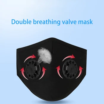Modes Dubultā Izelpas Vārstu Sejas Maskas PM2.5 Maska ar 2 Maināmiem salona Filtri, Maska, Maskas Kokvilnas Aizsardzības Maska