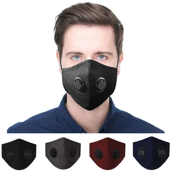 Modes Dubultā Izelpas Vārstu Sejas Maskas PM2.5 Maska ar 2 Maināmiem salona Filtri, Maska, Maskas Kokvilnas Aizsardzības Maska