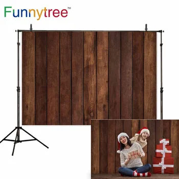 Funnytree fotogrāfijas fons, brūna, balta koka maza izmēra econ vinila Ziemassvētku Lieldienu foto fona pārtikas tapetes