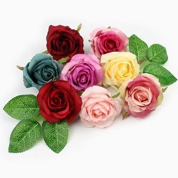 HUADODO 20pieces 6cm Mākslīgo Rožu ziedu galvas, zīda Ziedi, Kāzu Dekorēšana, ziedu siena Roku darbs Viltus Ziedi