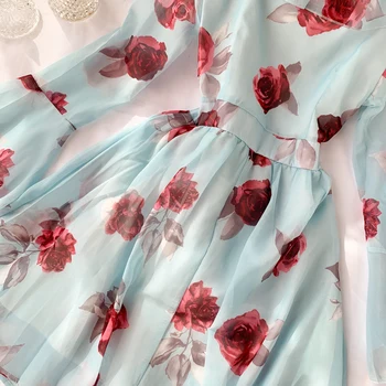 Sieviešu Kleita 2019 Salds Ziedu Drukāt O-apkakles Nieru Slim Sleeve Šifona Īss Mini Kleitas-line Vestidos G791