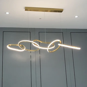Zelta Krāsu Mūsdienu Luksusa Ilgi LED Pendant Apgaismojums, Lampas Viesnīcas Vestibilā