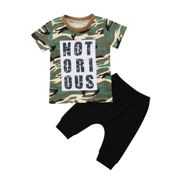 Lioraitiin Jaunu Modes Gadījuma Toddler Bērniem Zēni Camoflage Topi, T-krekls, Bikses 2gab Apģērbs, Apģērbu Komplekts 1-6Yrs