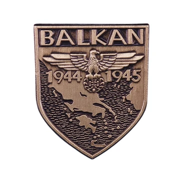 1944-1945 Balkānu Kampaņas Nozīmīti Vintage Vairogs Pin WW2 vācu Nacistu Ēras Vērmahta Rotaslietas