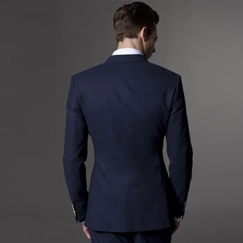 Vīriešu Uzvalks Vīriešu Smokings Pasūtījuma Izgatavotu Kāzu Uzvalki Vīriešiem 2019 Pielāgota Vieglā Tumši Zila Vīriešu Kostīmi Ar Biksēm Kostīmu Homme Mariage