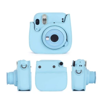 Par Fujifilm Instax Mini 11 Instant Filmu Fotokameras PU Ādas Soma Segtu Portatīvo Tērzēšanas Kamera Aizsardzības Gadījumā ar Plecu Siksnu