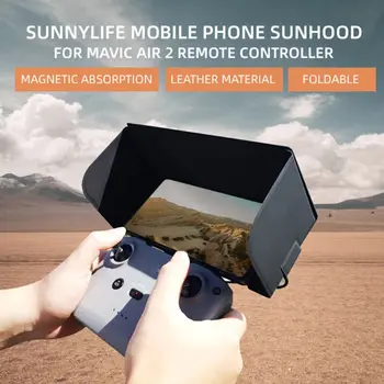 Sunnylife Mini2/Mavic Air2 tālvadības pults, mobilā tālruņa pārsegs salokāms anti-reflective ādas gaismas barjeru