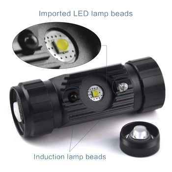 BORUiT RJ-020 XPE LED Mini Lukturis 1000LM Kustības Sensors priekšējo Lukturu Uzlādējams 18650 Ūdensizturīgs Vadītājs Lāpu Kempings Medības