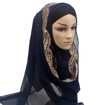 1 gab Sieviete tīrtoņa krāsu shinny SPĪGUĻI, Vizuļi šifona, zīda tautas šalles muffler galvu hijab vasaras musulmaņu šalli/lakatu