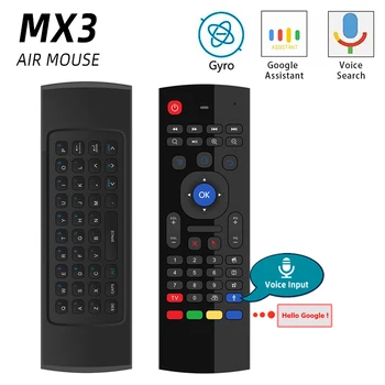 MX3 MX3-L Backlit Gaisa Peli Universālais Smart Balss Tālvadības pulti 2.4 G RF Bezvadu Tastatūra Android tv box H96 Max X96 mini